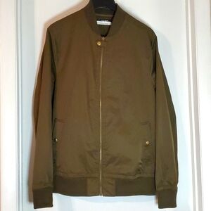 ROBERT GELLER Full Zipper Five Four Bomber Jacket Long Sleeve Olive Green Size M